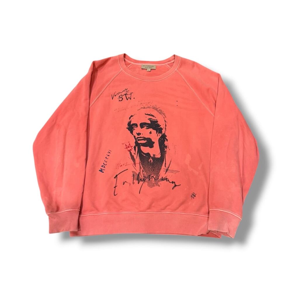 Burberry Vintage Wash Portrait Crewneck ‘Blush Pink’ | Size Large